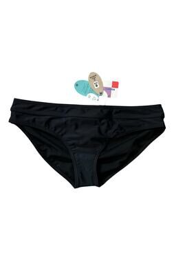 Prana Ramba Black Swim Bottom Boy Short Cut Full Seat Coverage XL New